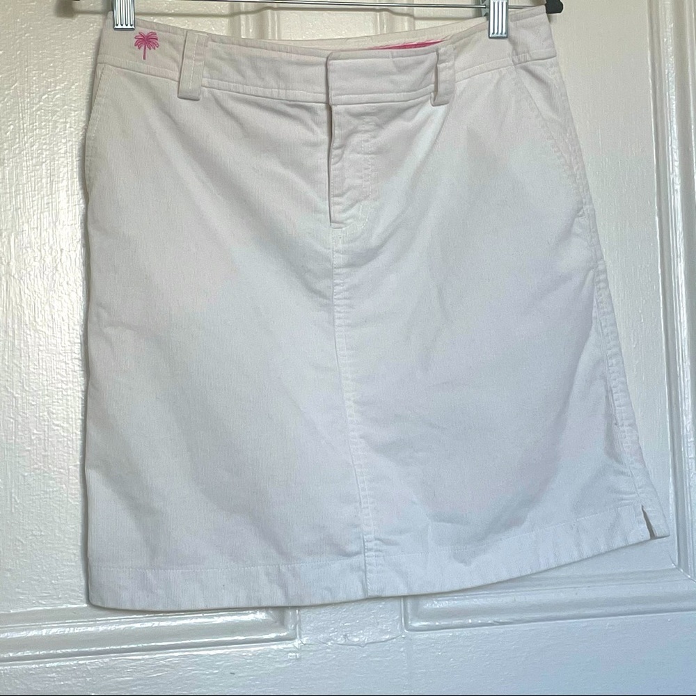 Lily Pulitzer corduroy white skirt size 2 EUC
